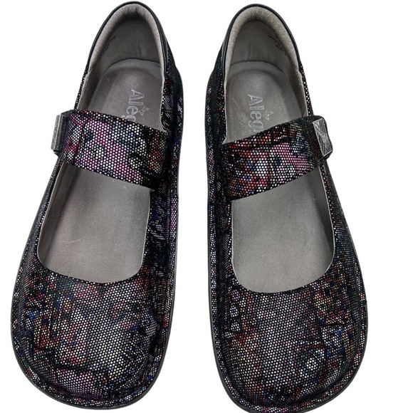 Alegria PAL-475 Paloma Mary Jane Abstract Multi Color Purple 39/9 Comfort Nurse - Picture 2 of 12